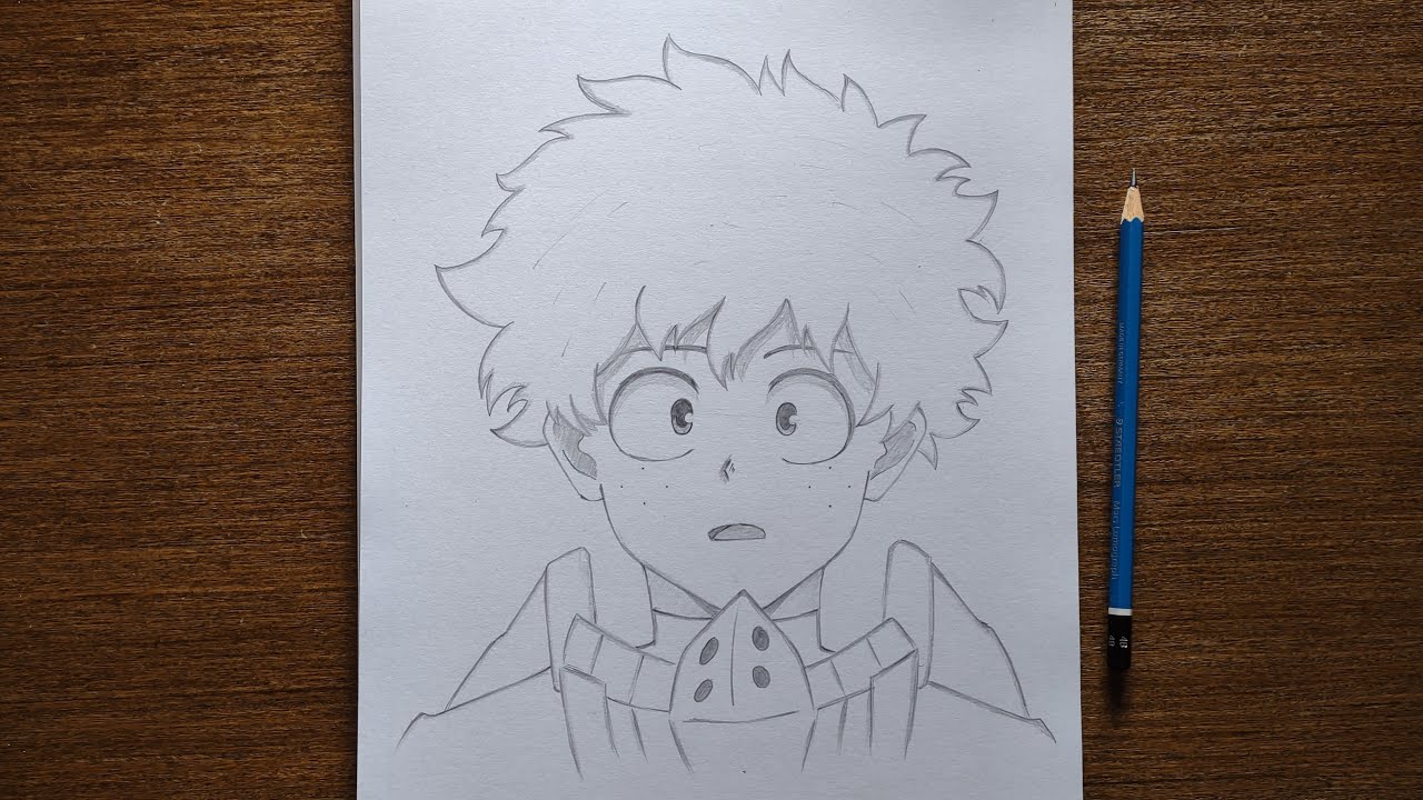 طريقة رسم ميدوريا خطوة بخطوة للمبتدئين | رسم انمي بوكو نو هيرو