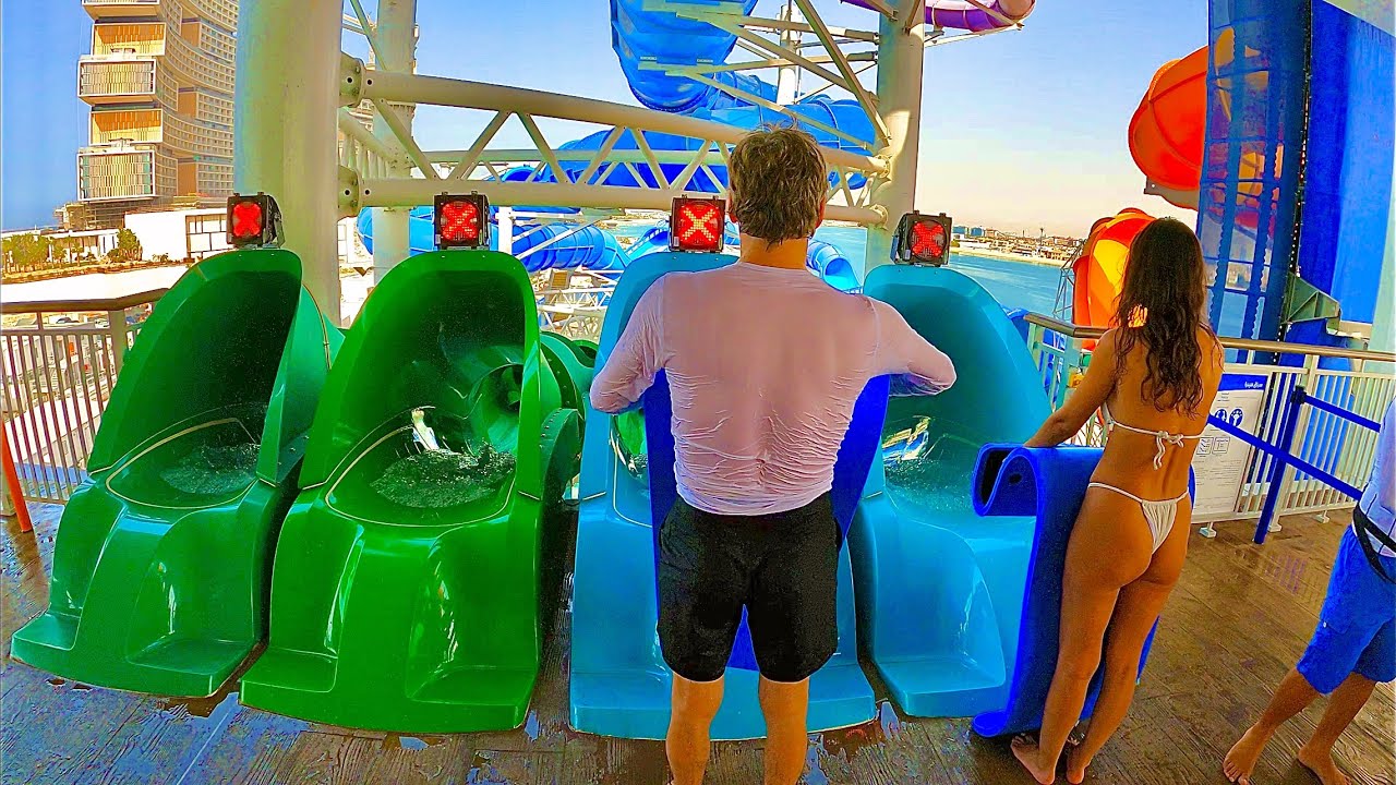 Mat Racer Water Slide at Aquaventure Waterpark Dubai (Hydra Racers)