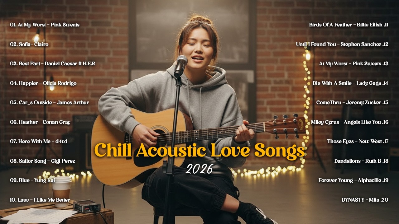 Chill Acoustic Love Songs 2026 🌙💞   Romantic Night Vibes   TikTok & Spotify Hits