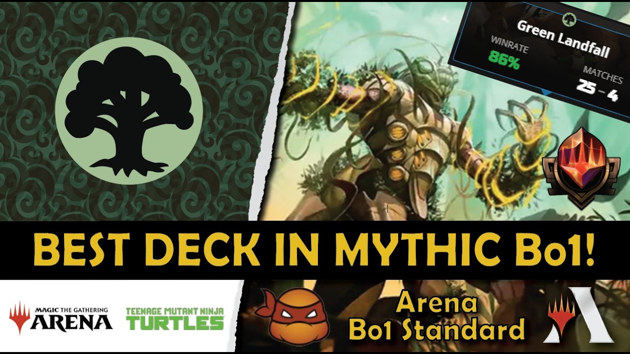 86% wsp&oacute;łczynnika wygranych w trybie Mitycznym &mdash; Ta talia nigdy nie przestaje się skalować #tmt #standard #mtgarena #monogreen #landfall