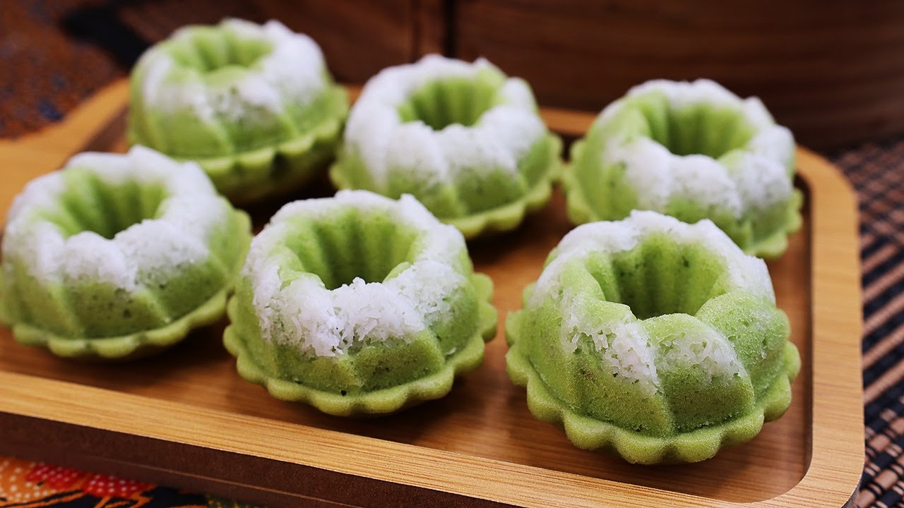 【娘惹糕】香兰小松糕， 让人吃上一口就欲罢不能了！ Kueh Puteri Ayu （Pandan）