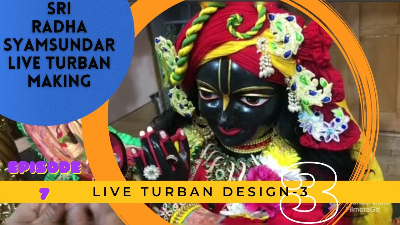 Radha Syamsundar Live Turban Tutorial-3 | Turban Making, ISKCON of Central New Jersey,Deity Dressing