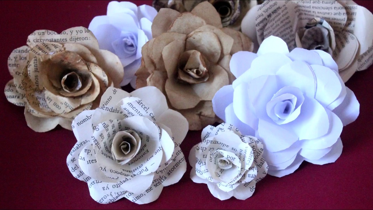 Rosas de papel fáciles de estilo vintage #manualidades #diy #arteencasa #reciclaje #artesanato