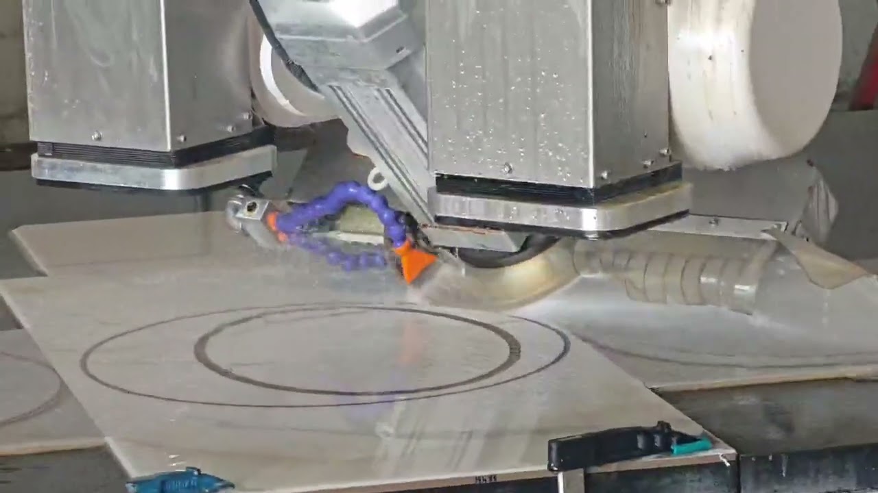 How to use a CNC bridge saw to cut irregular shape stone products? #marblecuttingmachine