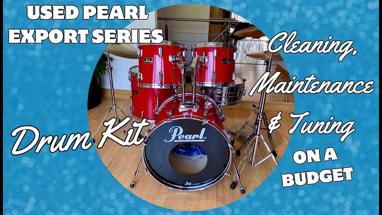 Restoring a Used Drum Kit - Pearl Export Series - Cleaning, Maintenance and Tuning - ASMR