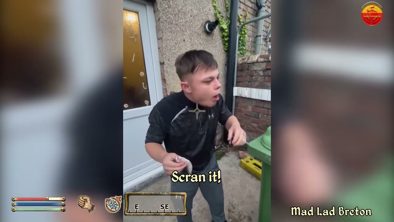 Oblivion NPC Breton tries rare fish from Skyrim