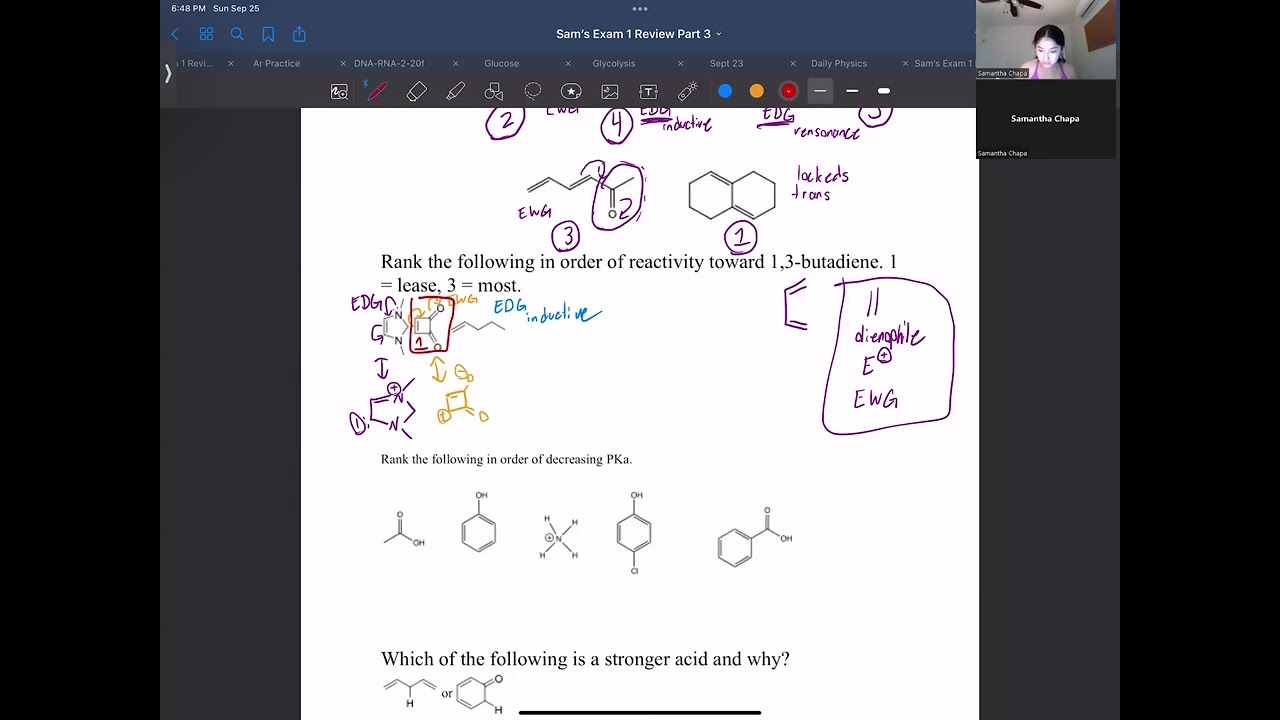 Organic Chemistry II: Exam 1 Review (Part 3)