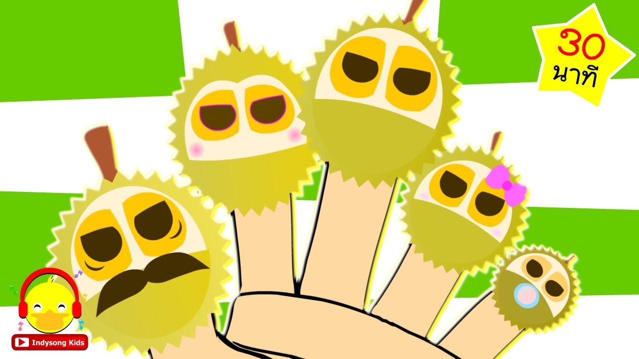เพลงนิ้วโป้งอยู่ไหน หน้ากากทุเรียน Finger Family Song | เพลงเด็ก indysong kids