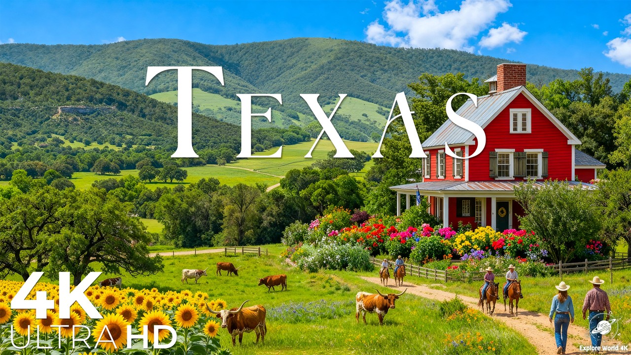 Техас 4K | Море люпинов, раскинувшихся по ярким весенним лугам Техаса