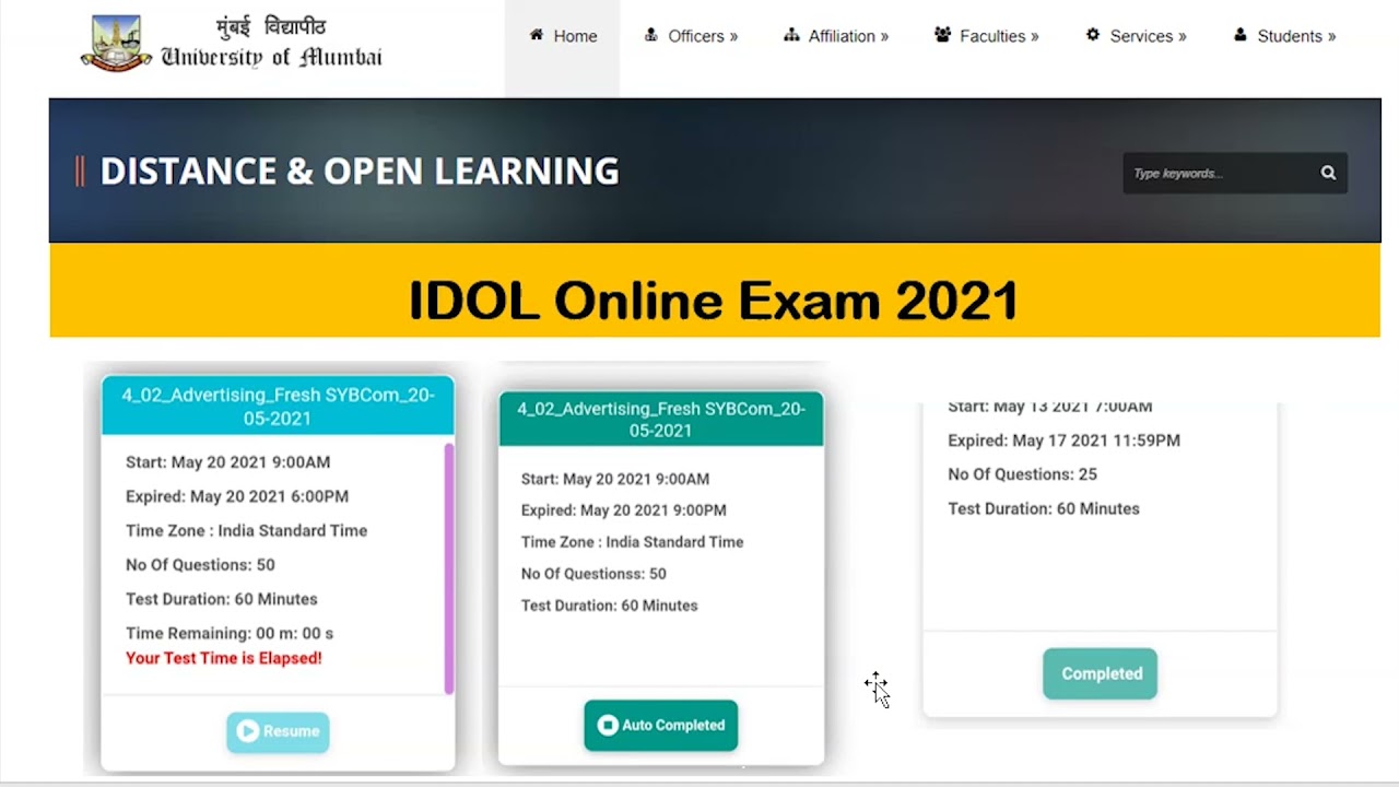IDOL Online Exam 2021 | Q & A regarding IDOL Online Exams | IDOL Mumbai University