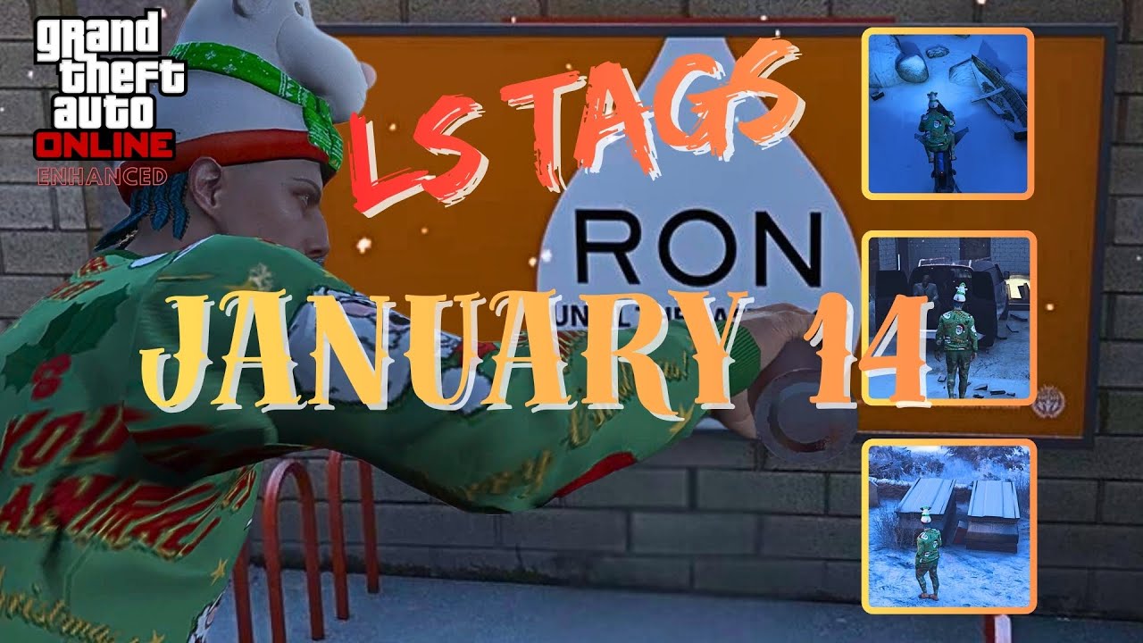 LS TAGS, SHIPWRECK & GUN VAN Locations - JANUARY 14| GTA ONLINE