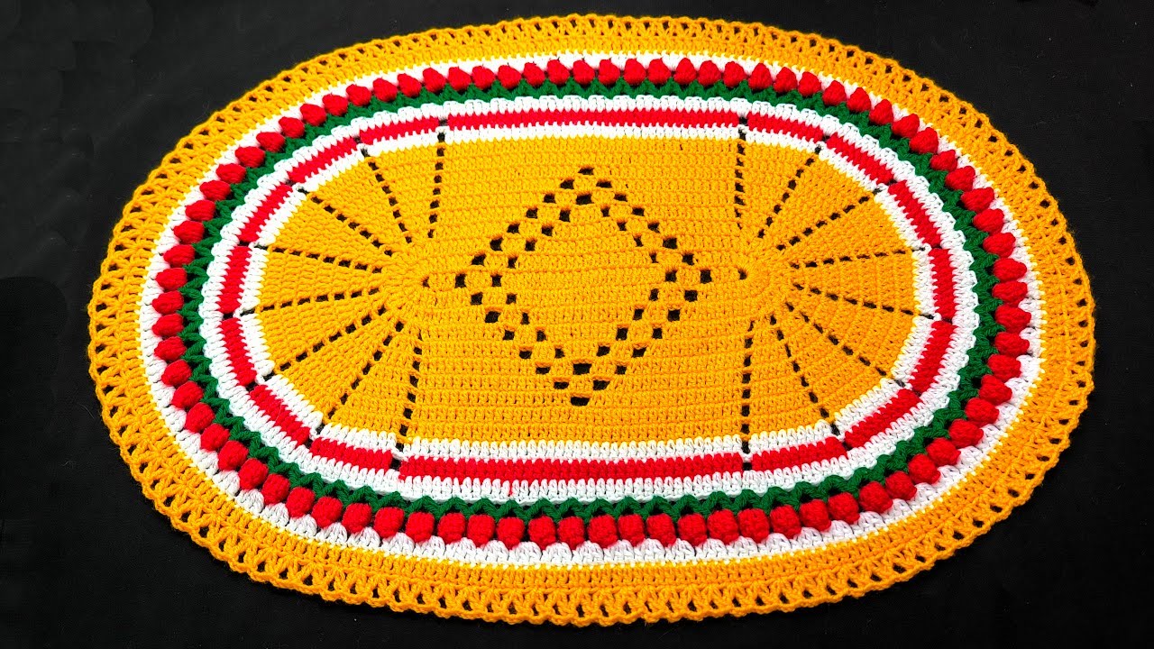 🤍🧡 Oval Crochet Pattern Tutorial | Beginner-Friendly Woolen Crochet Design #389