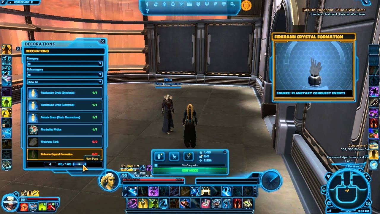 SWTOR Galactic Strongholds Coruscant and Decorations
