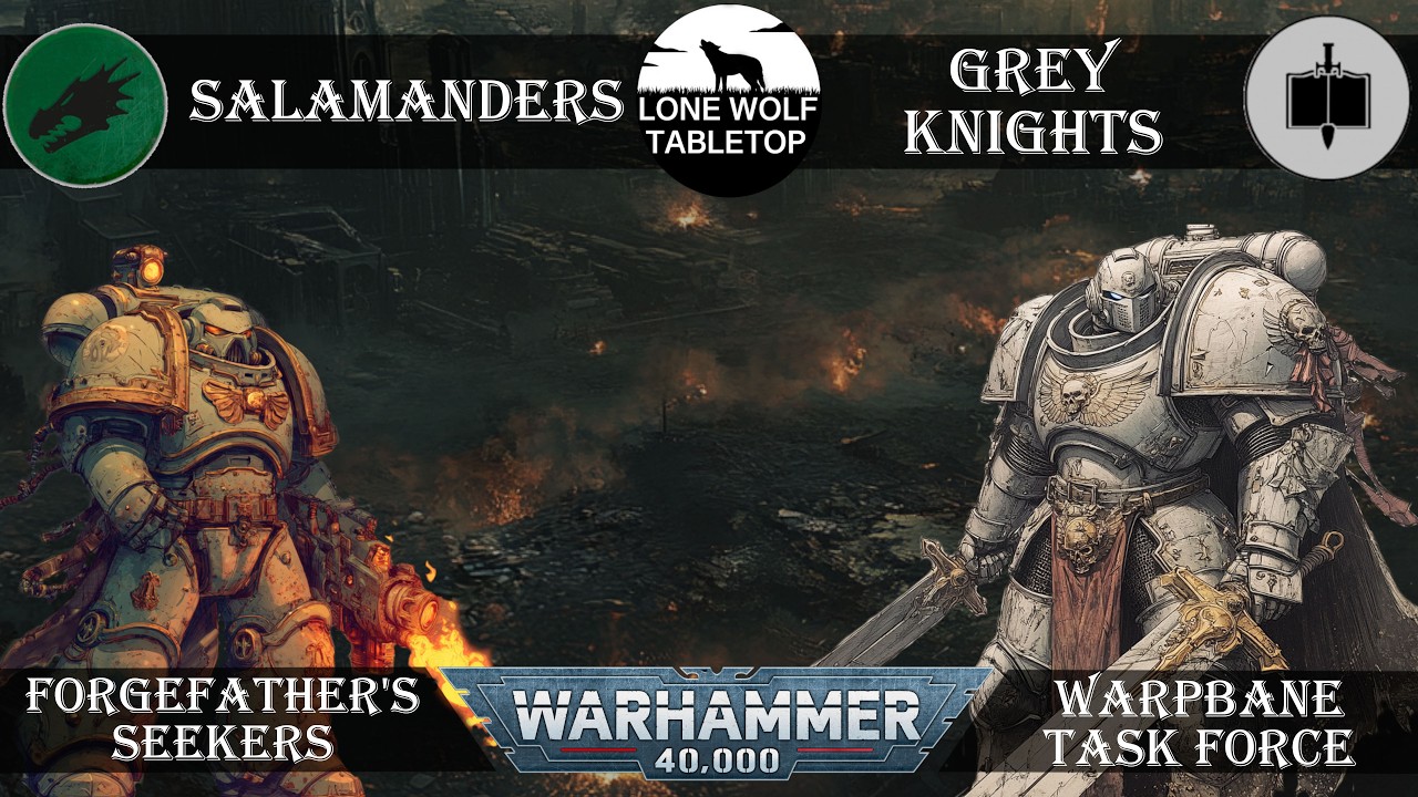 SALAMANDERS vs GREY KNIGHTS - WH40K Battlereport #155 [GER/DE]