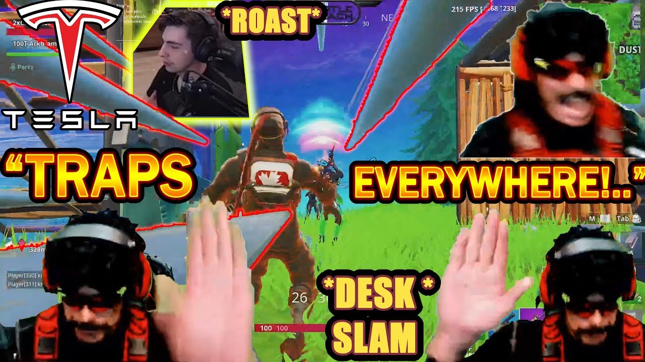 DrDisrespect ROASTS Shroud & Tesla + SLAMS Desk in RAGE at Fortnite Traps!