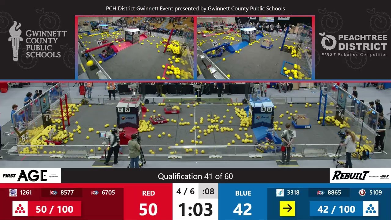 Qualification Match 41 - Overhead - PCH District Gwinnett Event presented by GCPS