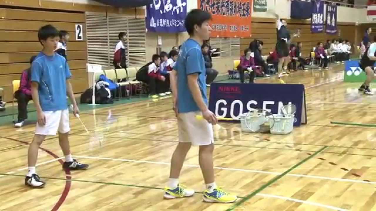 高校選抜2014 男子団体準々決勝　渡辺/三橋(富岡) vs 福本/吉田(神戸村野工業)