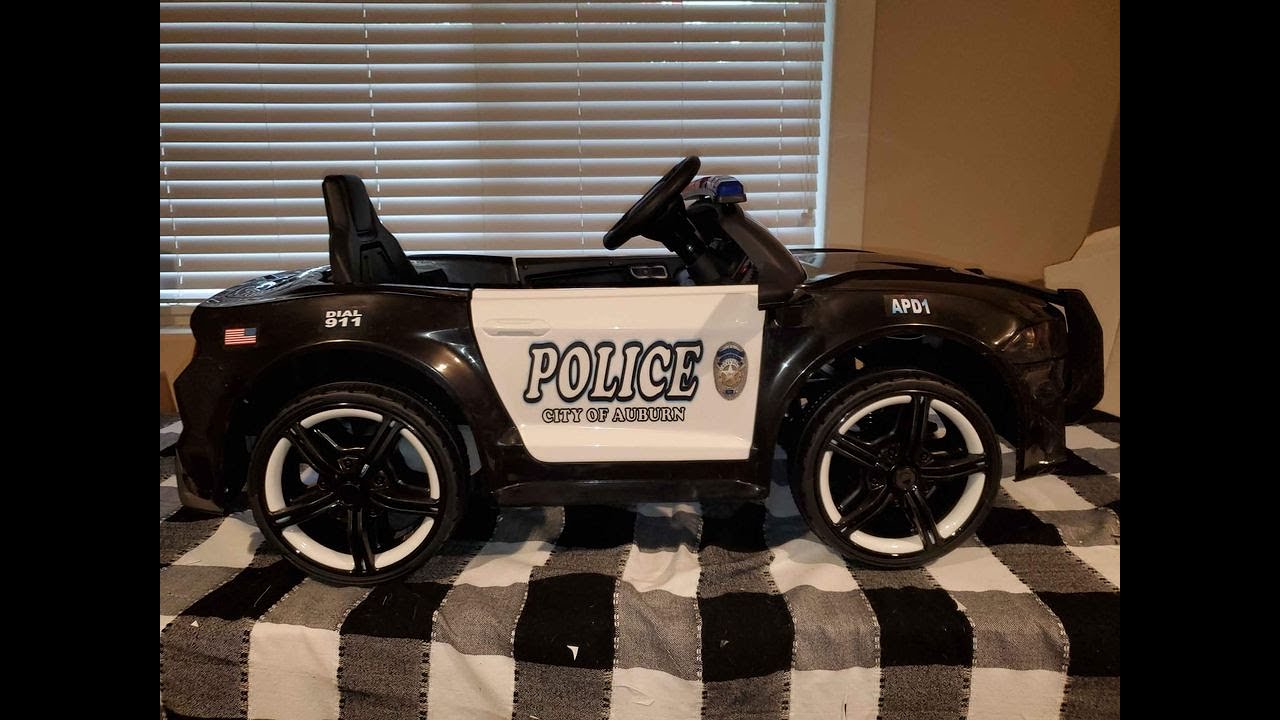 AUBURN POLICE custom kids power ride on car with lights, siren, usb/music and more BRAND NEW