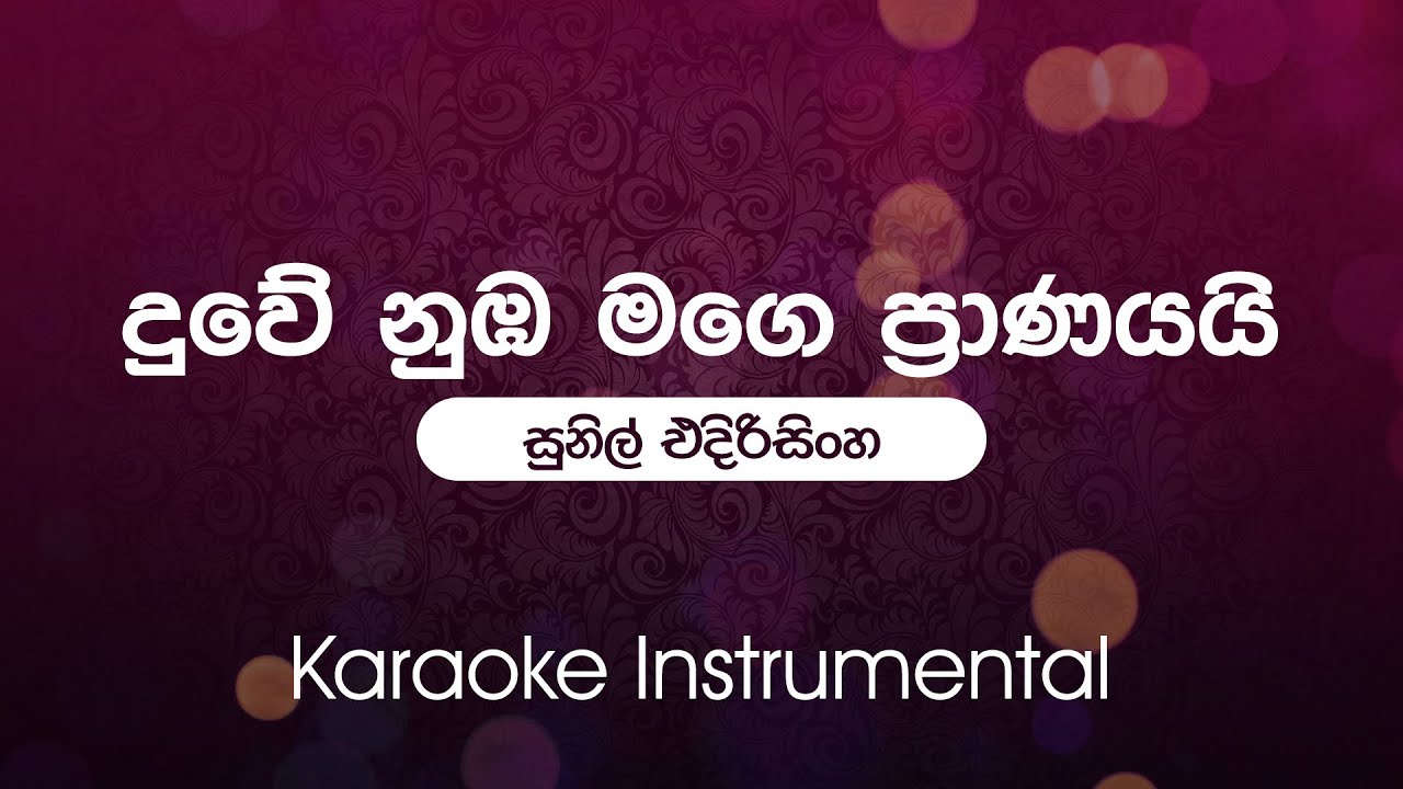 Duwe Numba Mage Pranayai (දුවේ නුඹ මගේ ප්&zwj;රාණයයි) - Sunil Edirisinghe | Sinhala Karaoke Instrumental