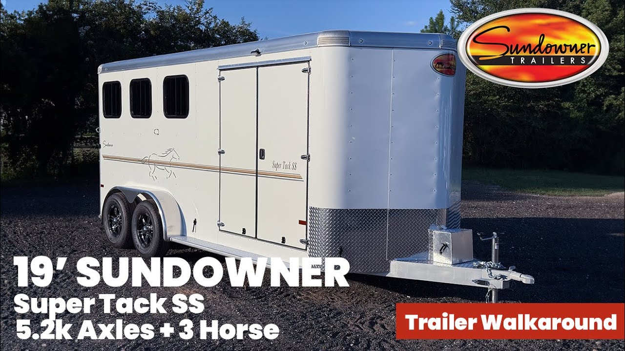 2026 Sundowner Super Tack 3 Horse Bumper Pull – Large Tack Room – White – (2) 5,200 lb Axles - 1359