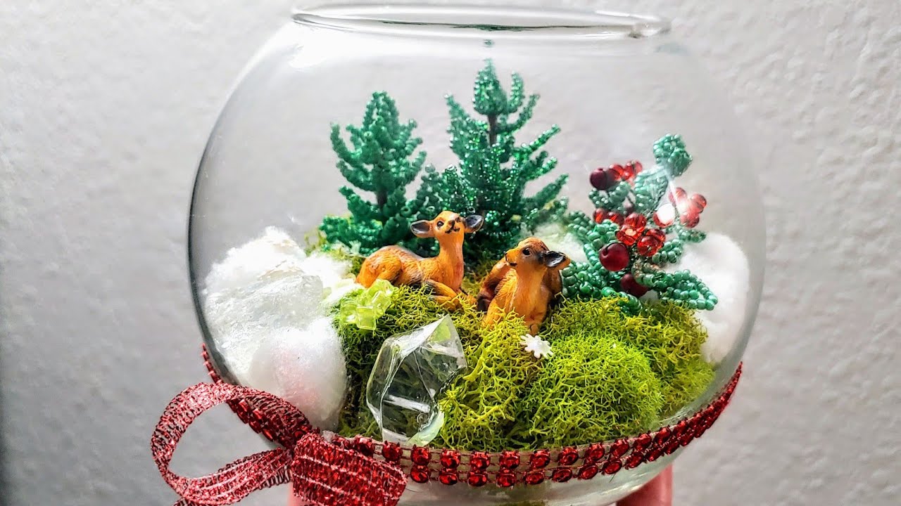 #цветыизбисера Посадка и декор композиции в стекле МК Часть 3 от Koshka2015 - цветы из бисера