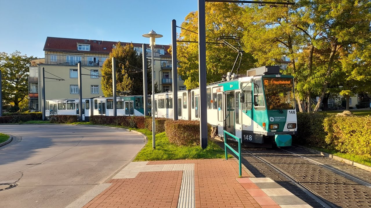 Mitfahrt in der kompletten 92E von S Hauptbahnhof bis Kirschallee im Tatra KT4D 248