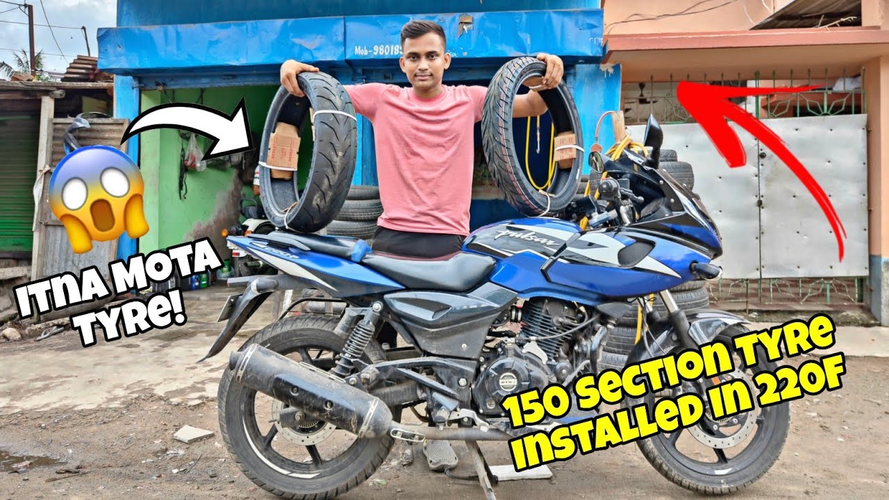 150 Section Tyre Installing In Pulsar220😍💥|| Best Wide Tyre For Pulsar || Throttle vlogs