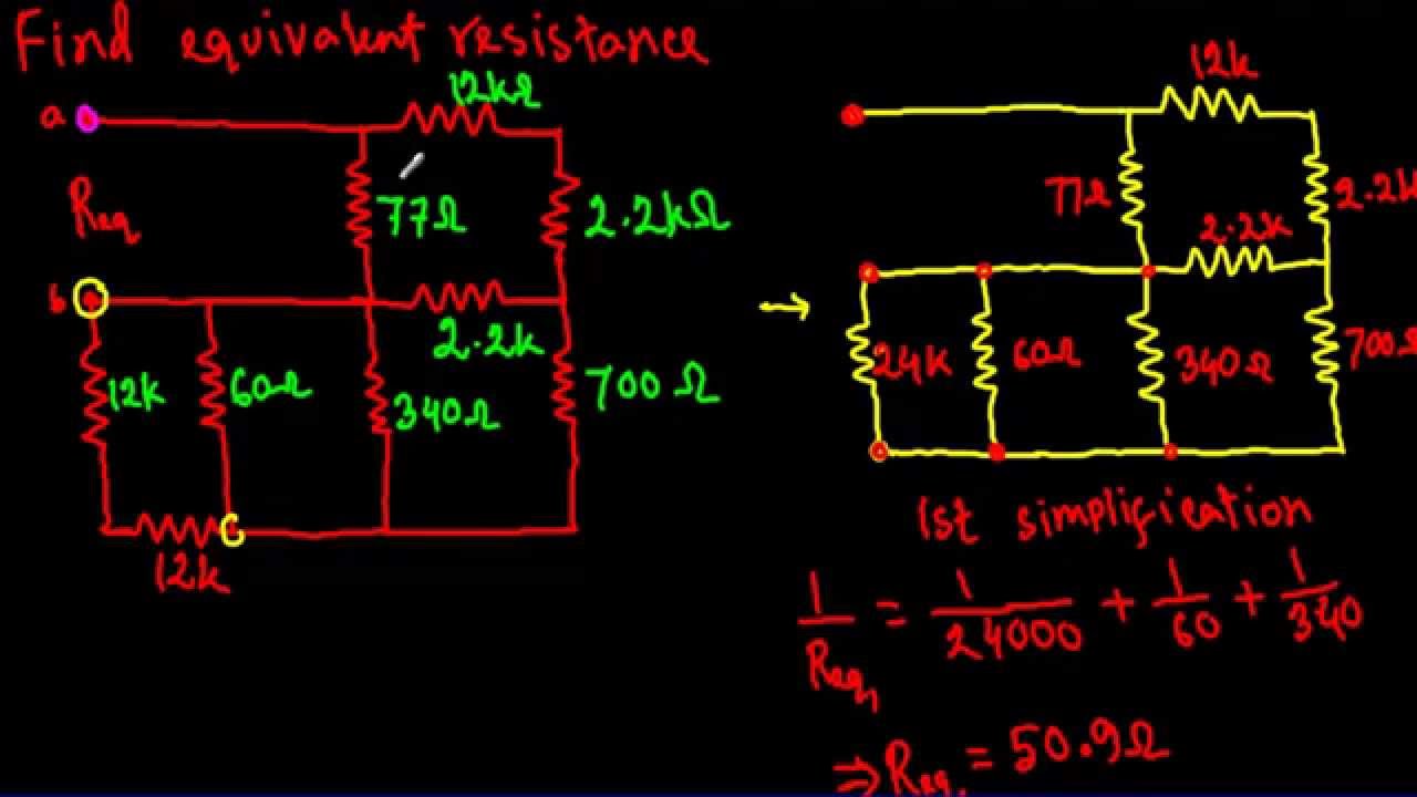 Equivalent Resistance of complex series parallel circuit 3 (Hard)