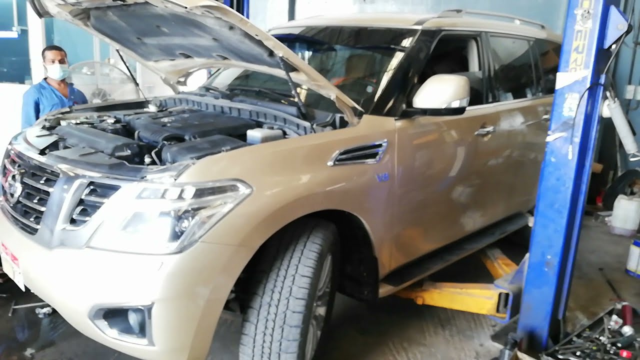 how to change eingin oil & oil filter nissan patrol platinum v8 2017