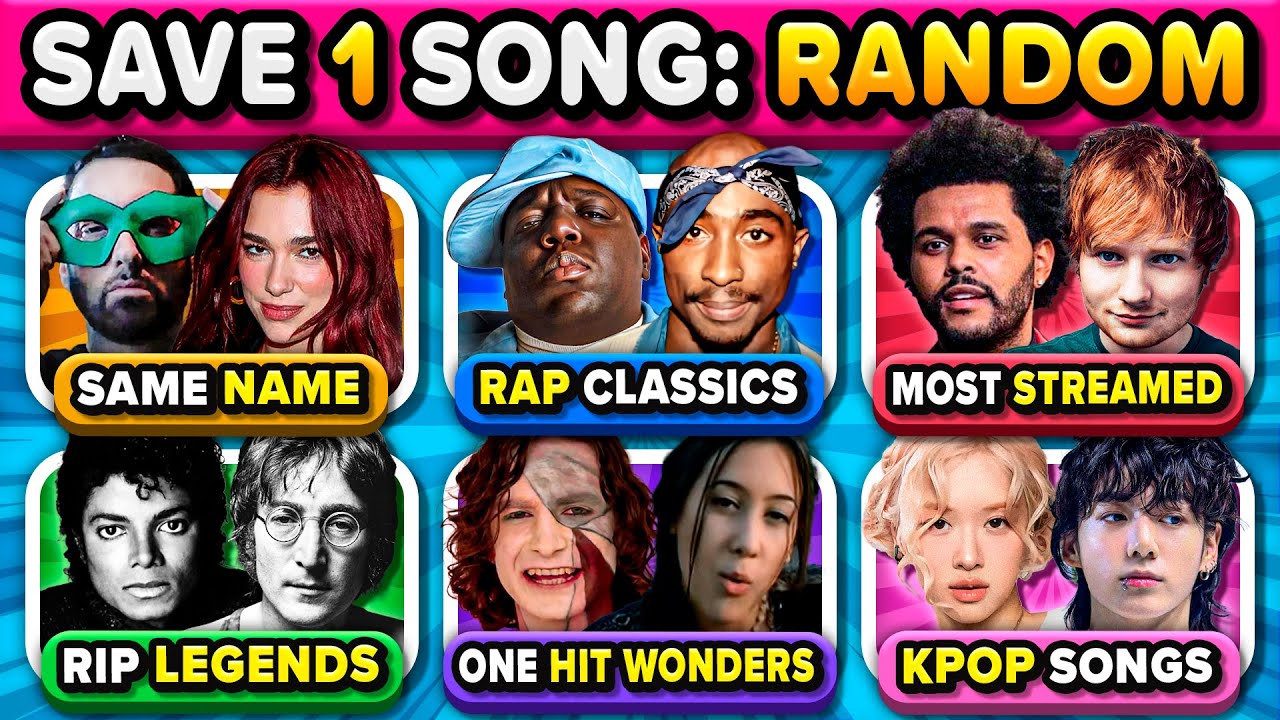Save One Song: RANDOM Rules #2, New Rules, 6 Songs to Choose From! | Music Quiz