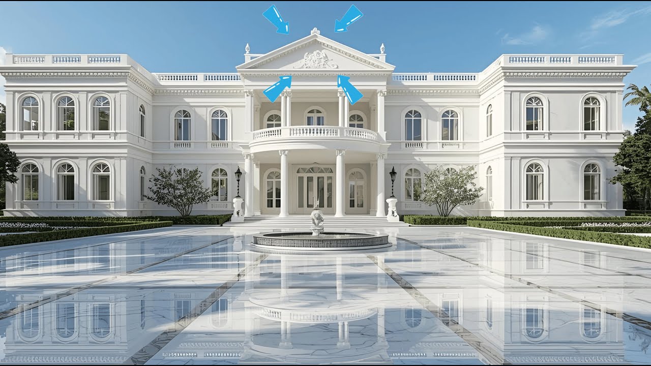A Palace of Dreams – The Pure White Marble Luxury Mansion