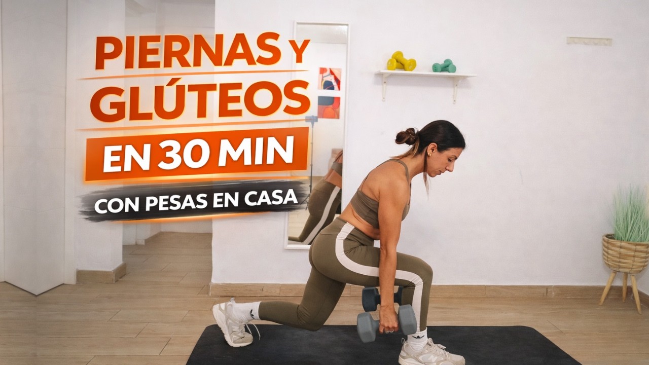 Glúteos Firmes y Piernas Fuertes | 30 Min con Pesas en Casa