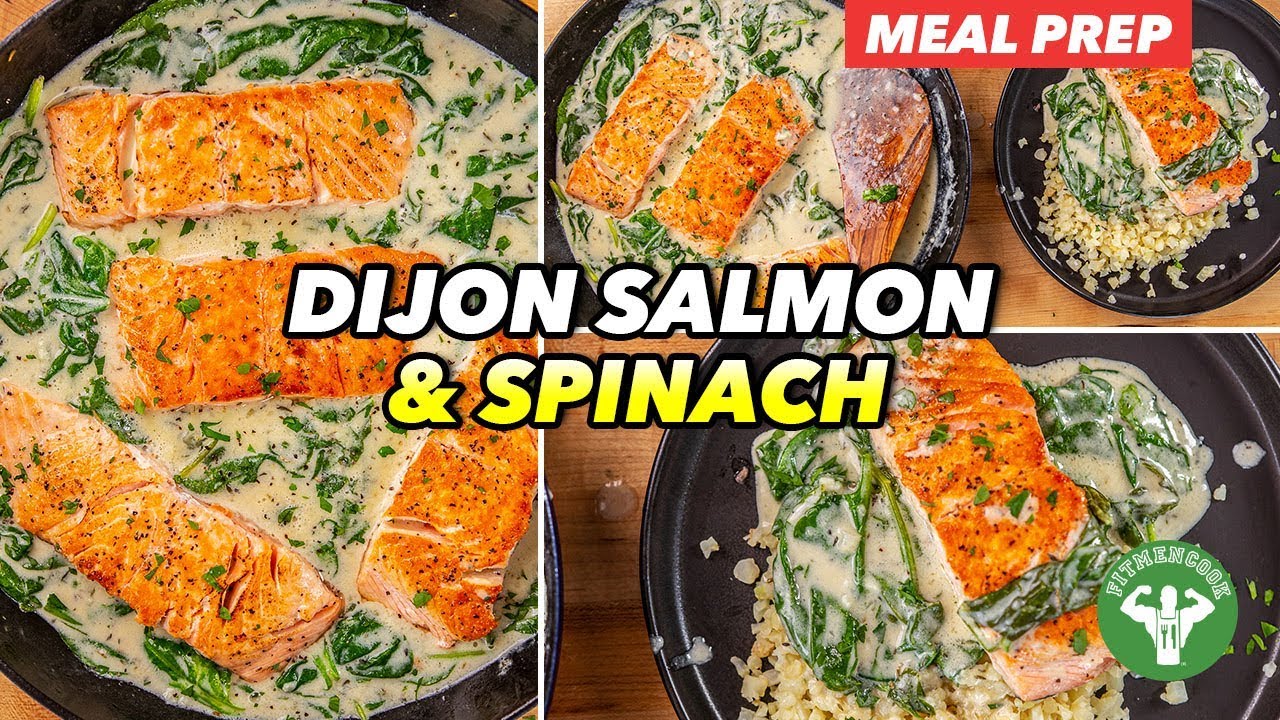 Meal Prep - Dairy-free Low-Carb Dijon Salmon & Spinach