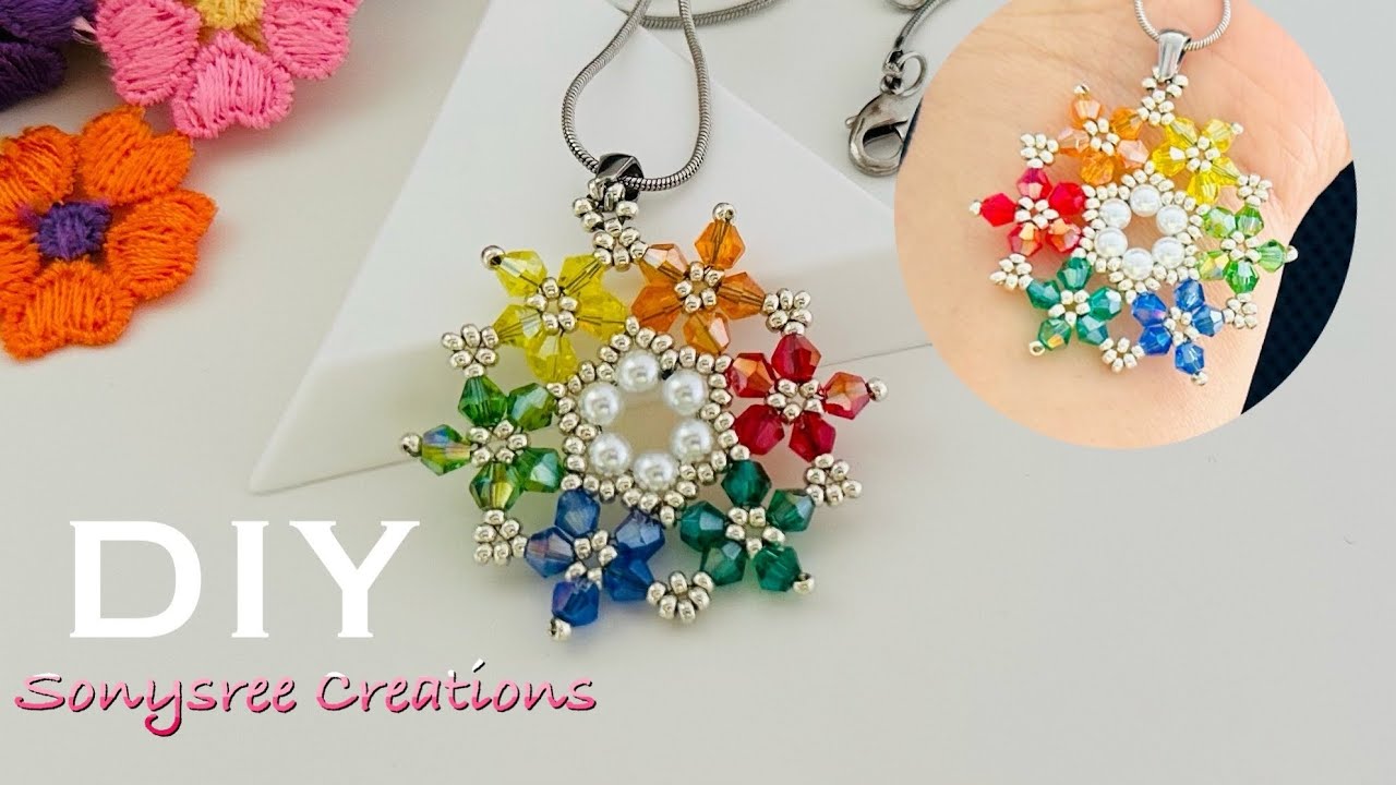 Welcome Spring Pendant/ Earrings || How to make Beaded Pendant