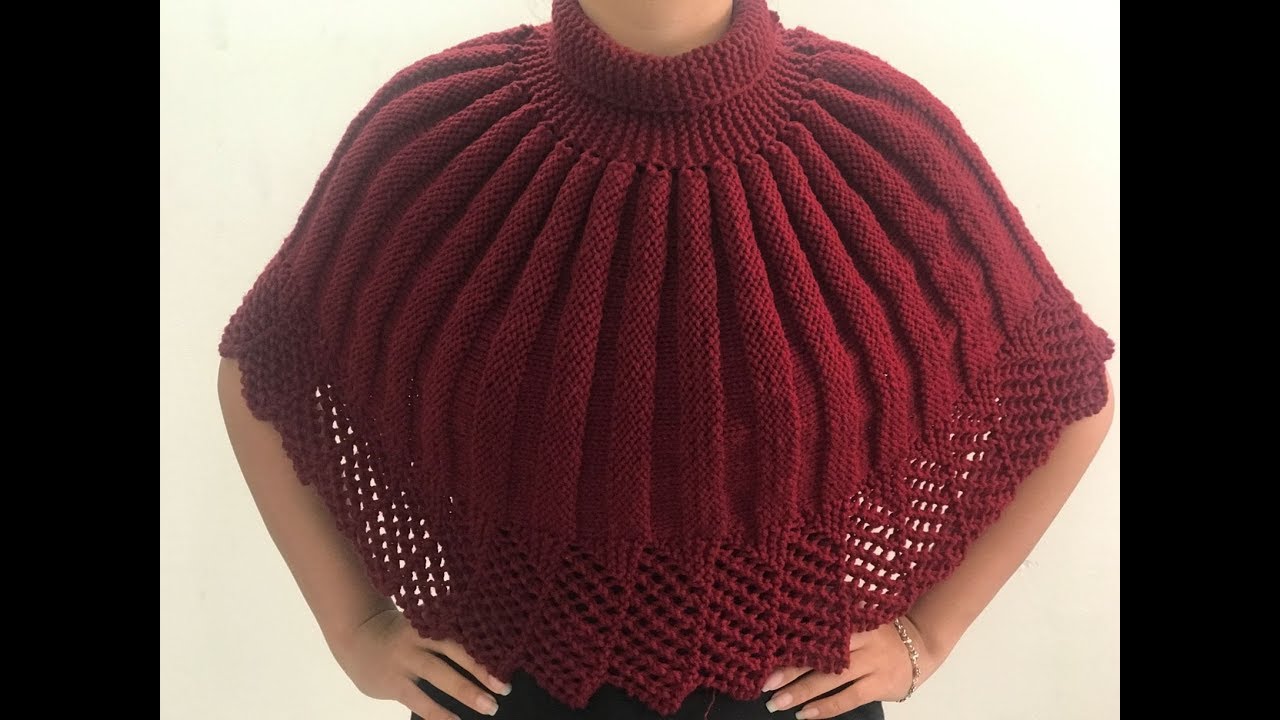 Different Designer Style Pounchu ( बहुत ही अलग तरीके का पौंचू ) | Knitting Hindi |