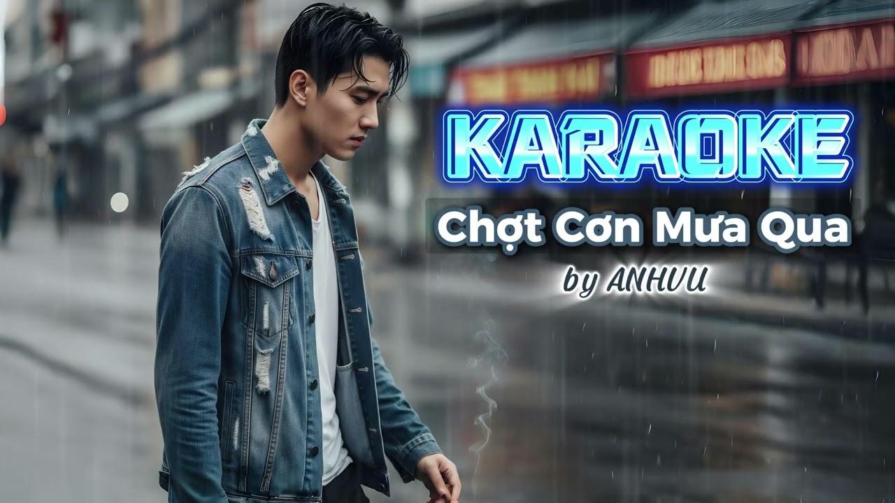 [KARAOKE BEAT] Chợt Cơn Mưa Qua - ANHVU | Ballad Mùa Mưa | Nhạc Buồn Mới Nhất 🌧️, 💔, 😔
