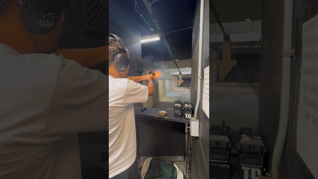Rapid fire at this indoor gun range. 🪖🦾🫶🏾 #godschild #billdrill #gunculture  #carrypistol
