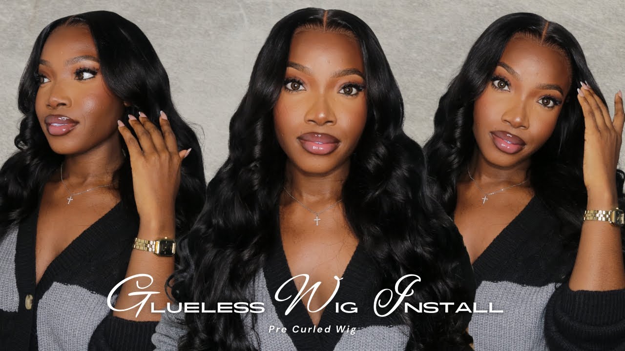 HOW TO get the PERFECT curtain bangs tutorial | Pre curled wig install | FT.Wiggins Hair