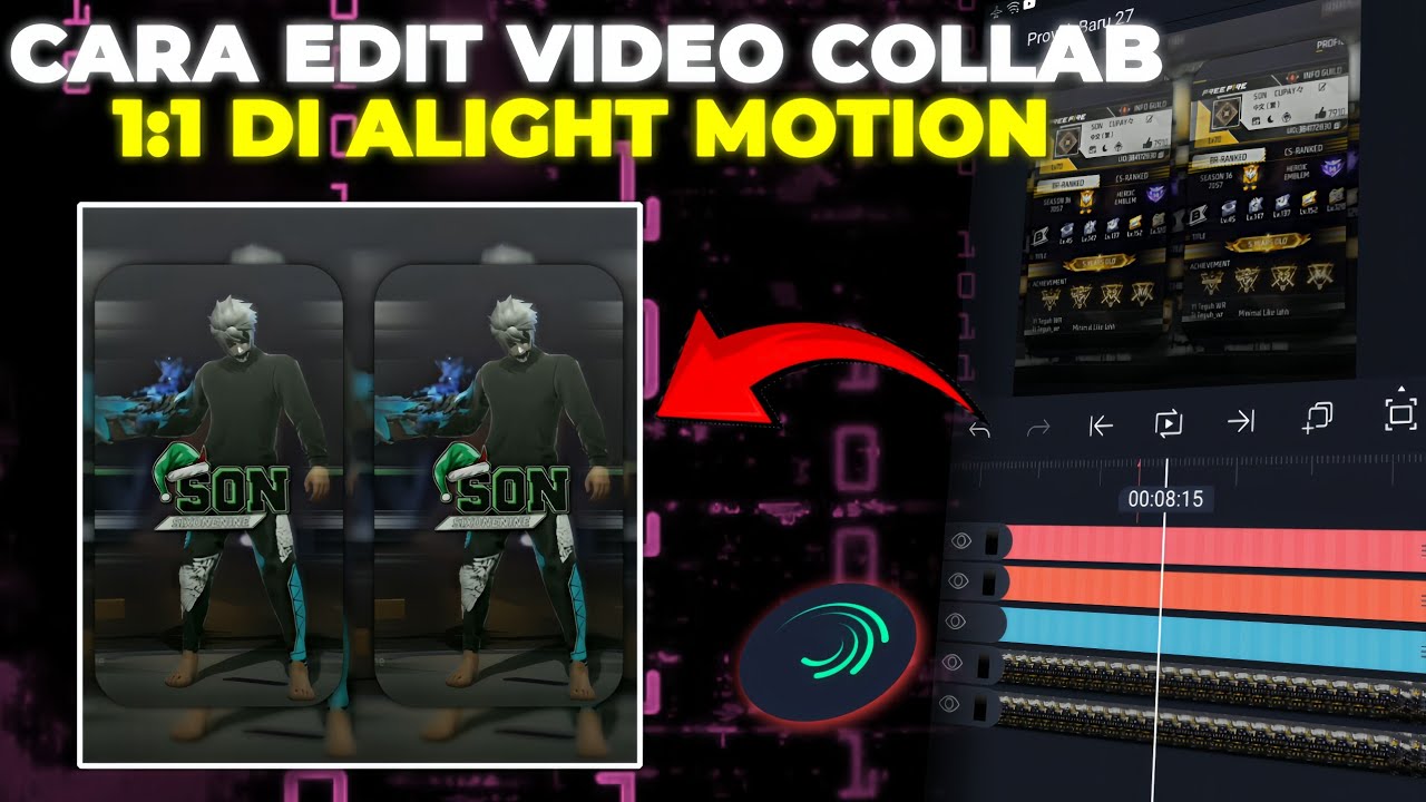 CARA BUAT VIDEO COLLAB UKURAN 1:1 PERSEGI 4 TUMPUL DI ALIGHT MOTION