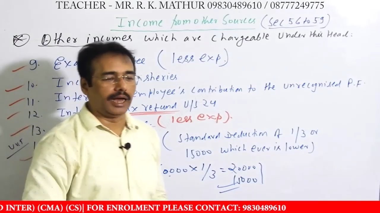 Income From Other Sources Fully Explained | Direct Taxation | Income Tax | Commerce | Mathur Sir
