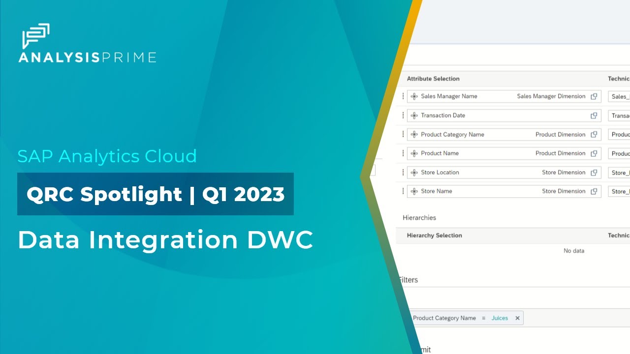 QRC Q1 2023 | Additional Support for DWC Analytic Model Consumption