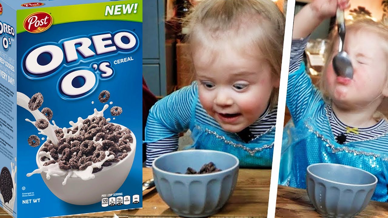 British 2 Year-Old Tries OREO CEREAL for the First Time!!