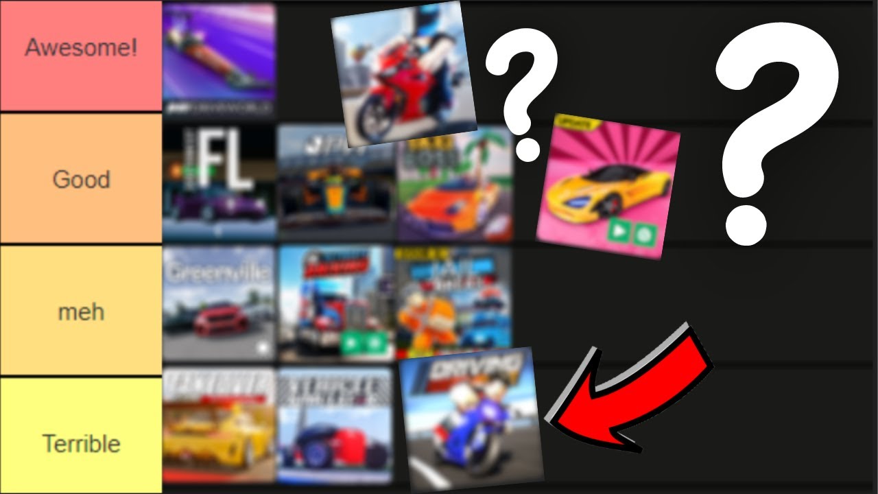 Roblox Car Games Tier List!