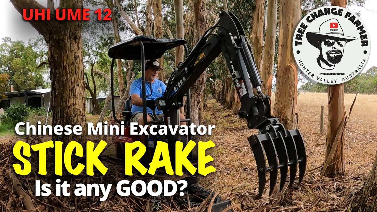 Chinese Mini Excavator STICK RAKE  - Should you BUY? - UHI UME 12 #miniexcavator  #minidigger