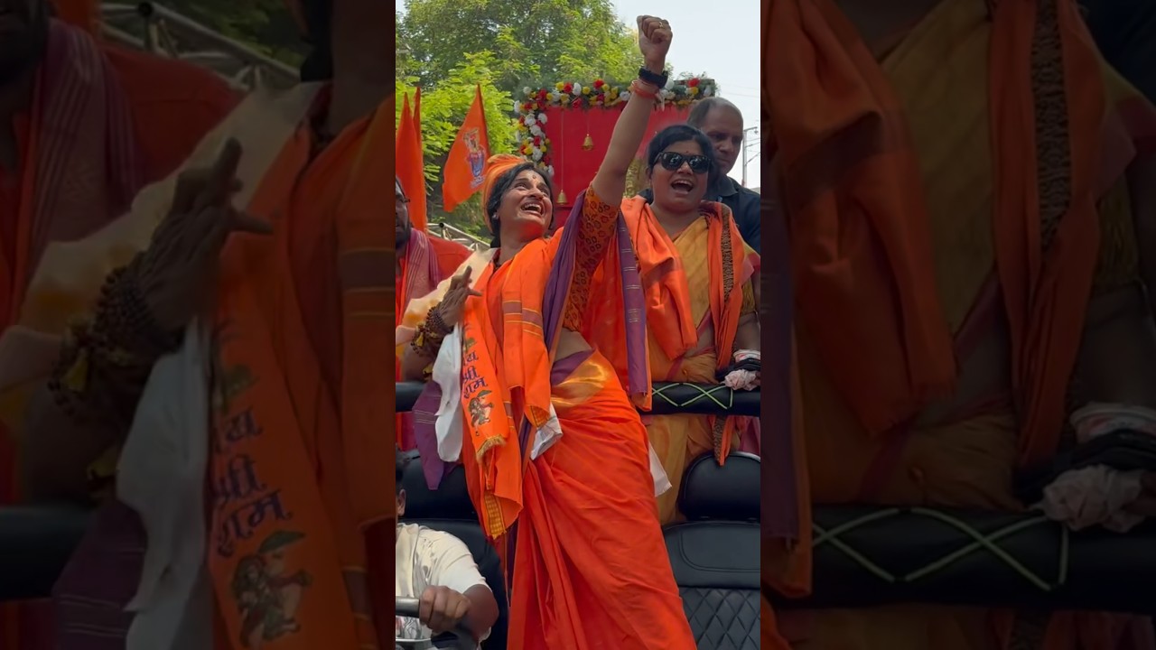 BJP Madhavi Latha in Hanum Jayanti Bike Rally at Koti #madhavilatha #madhavilathabjp #madhavilatha