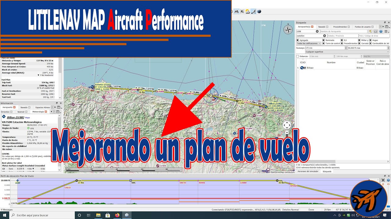 LITTLENAV MAP |Mejora el plan de vuelo con las performance del avión.