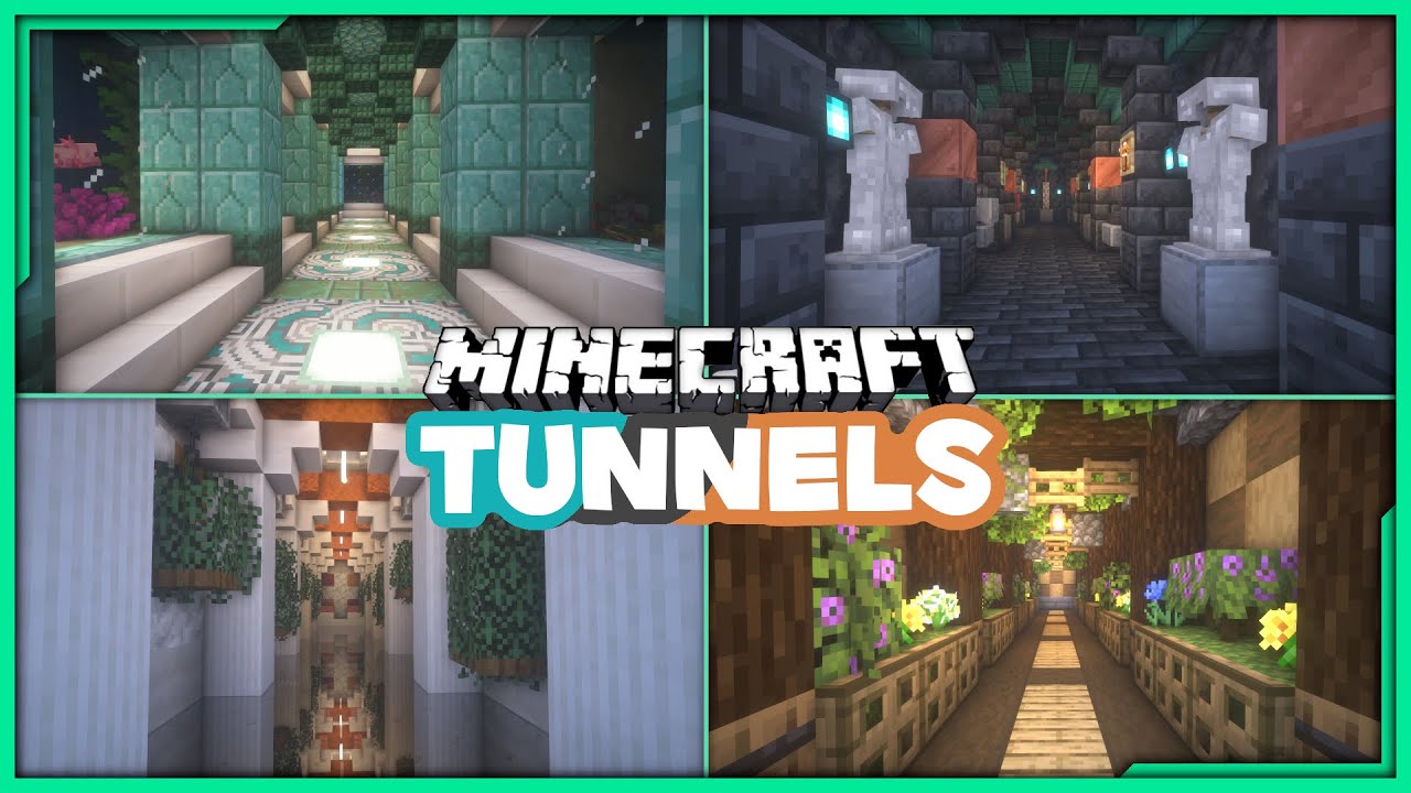 5 вариантов дизайна туннелей/коридоров в Minecraft