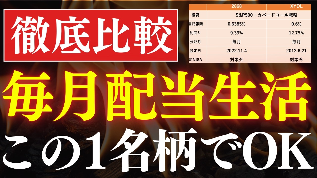 【S&P500で毎月配当】毎月不労所得生活、この1銘柄でできます～米国ETF・投資信託を比較～