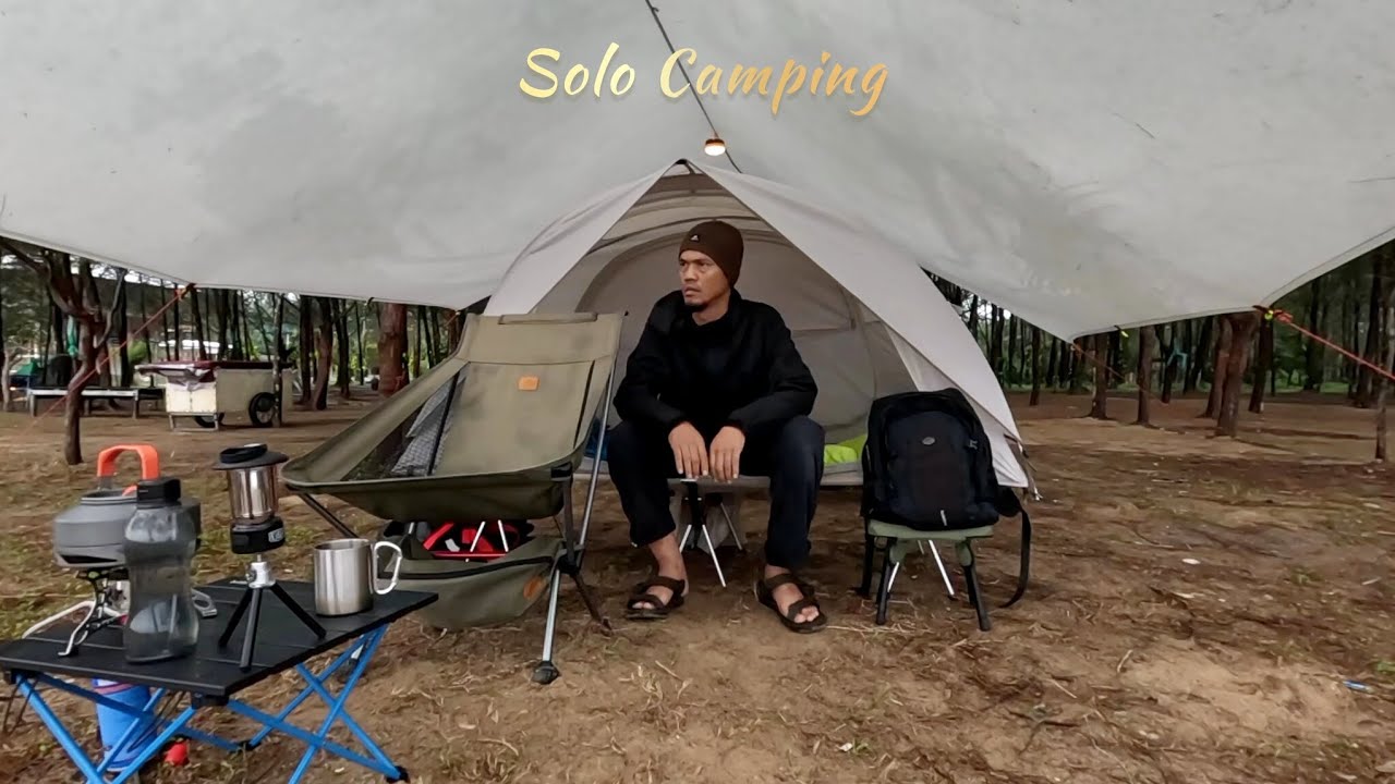 Berkemah sendirian santai depan tenda camping, part 2