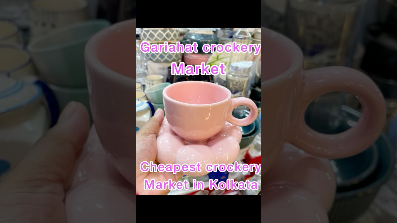 Cheapest crockery market in Kolkata ❤️ #gariahatmarket #crockery #ceramicpots #homedecor #shorts